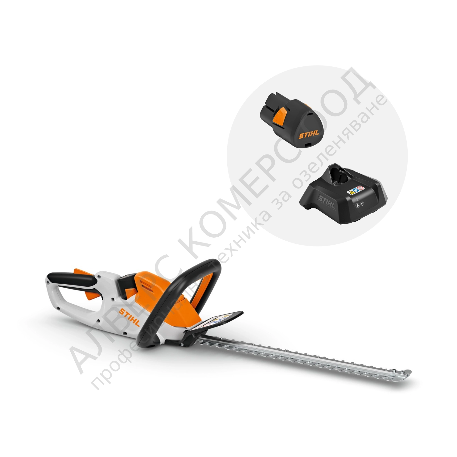 Акумулаторен храсторез STIHL HSA 30 - 10V, 450мм, 22мм, комплект с батерия AS 2 и зарядно AL 1